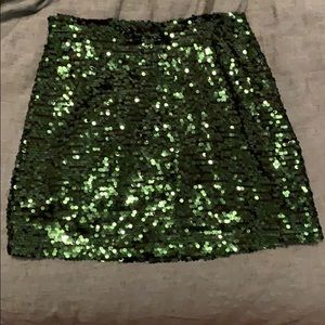 Women’s Green Sequin mini skirt size 6